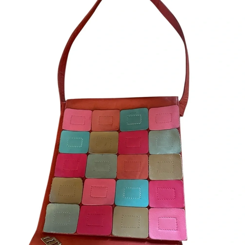 Francesco Biasia patchwork‎ genuine leather Y2K shoulder bag